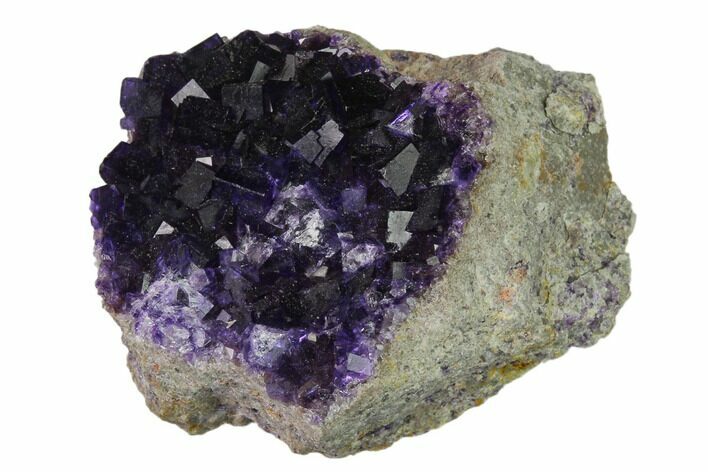 Purple Cubic Fluorite Crystal Cluster - Morocco #137148